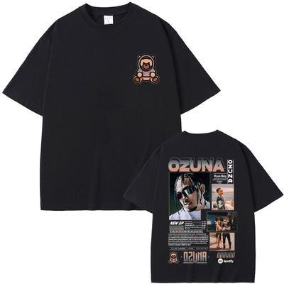 Rapper Ozuna Beidseitig bedrucktes T-Shirt Anuel AA Streetwear Herren Damen Hip Hop Übergroße T-Shirts Herrenmode Vintage T-Shirts