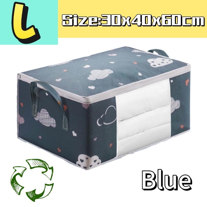 1/2pcs Blue/Beige Quilt Clothes Storage Bag Moisture Dust Proof Proof Organizer Big Capacity Duvet Blanket Sorting Bags