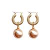 French Champagne Pearl Earrings Retro High-end Hong Kong Style Earrings Women's Tide Earrings Temperament Light Luxury Ear Buckles