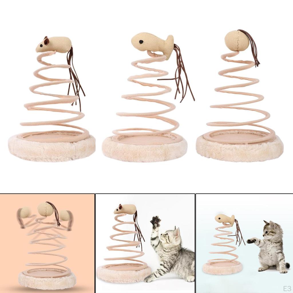 Funny Spring Toy Scratch Teaser Toys for Kitty Indoor Kitten Training Playing