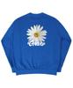 GRAVER [Unisex] Back Daisy Flower Smile Sweatshirt_Cobalt Blue