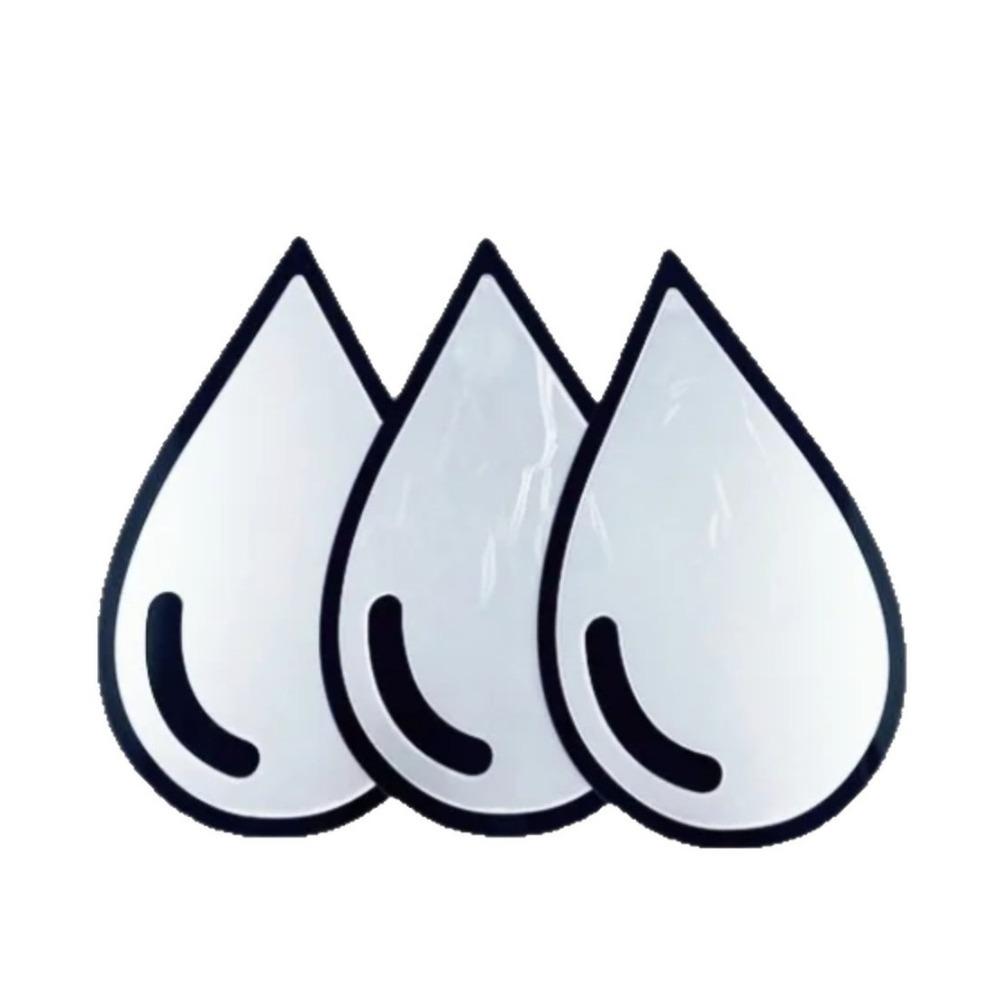 3Pcs Wall Mount Acrylic Mirror Wall Stickers Black Frame Teardrop-Shaped Mirror  Bathroom 3Pcs