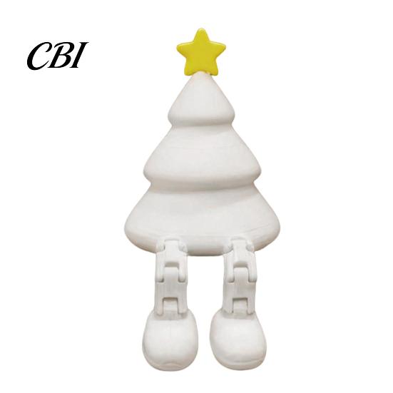 Festive Tree Decoration Christmas Figurine with Articulated Legs, 3D Printed Xmas Smooth Edge Ornament Statue, Mini Desk for Home Office Shelf