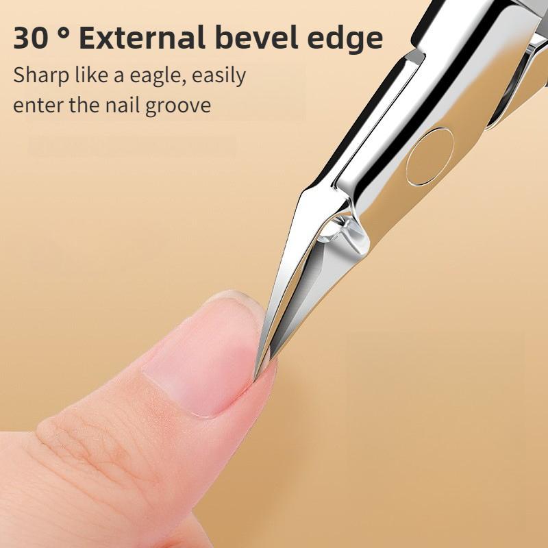 Duże szczęki Nożyczki do paznokci u stóp z osłoną przeciwbryzgową, skośne, do grubych paznokci, wysokiej klasy nożyczki do manicure, zaprojektowane do przycinania wrastających paznokci
