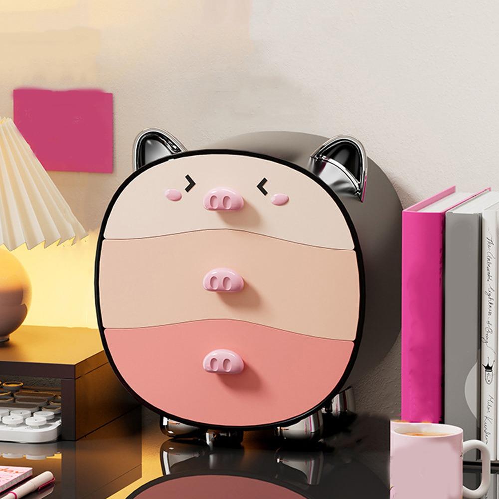 

Plastic Cosmetic Storage Box Decorative Skin Care Organizer Cute Makeup Organizer Dormitory