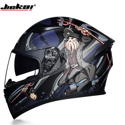 Jiekai Dual Lens Motorcycle Helmet Men's Off-road Running Helmet Electric Vehicle Women's Full Coverage Safety Helmet Full Helmet