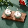 French ins Christmas ball earrings metal style personality versatile European and American fashion simple alloy material