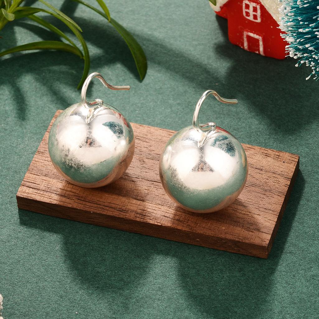 French ins Christmas ball earrings metal style personality versatile European and American fashion simple alloy material