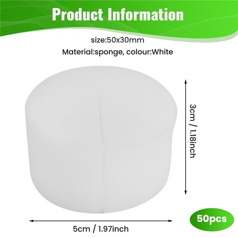M-Modern-50 Pcs Hydroponic Sponge Overground, Soilless Hydroponics Vegetable Growing System Greenhouse Plant Gardening Tool 50Mm