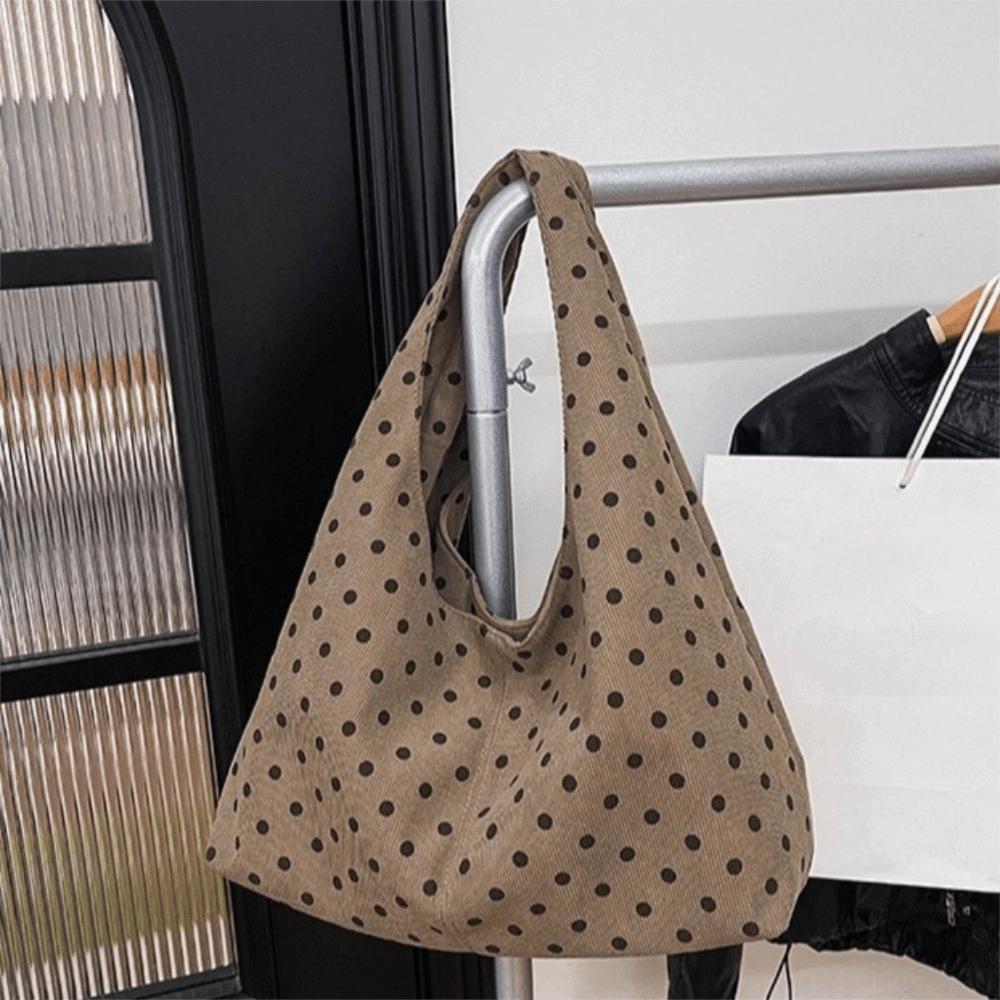 Borsa a Spalla in Tela Pratica Borsa a Mano Hobo di Grande Capacità Borsa Tote Casual a Pois per Ragazze