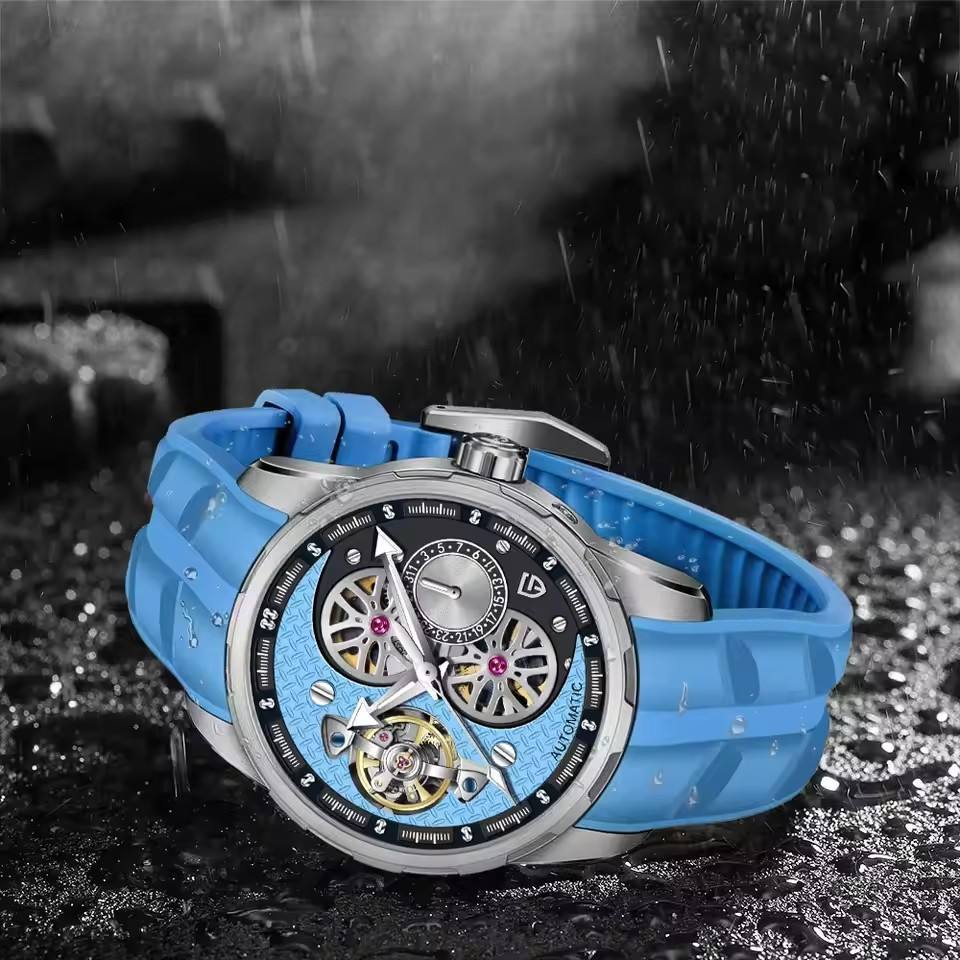 PAGANI DESIGN Brandneue Tourbillon Herren Mechanische Uhr Luxus 100M Wasserdicht Saphirglas Skelett Automatikuhr für Herren