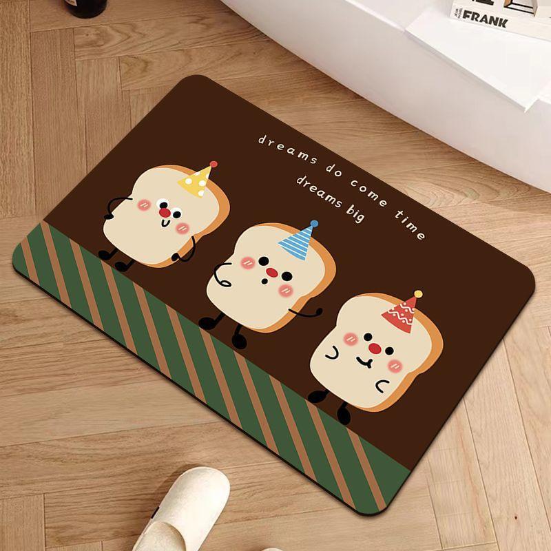 Ins vind tecknad söt kiselgur mjuk golvmatta absorberande halkfri snabbtorkande badrum toalett entrédörrmatta