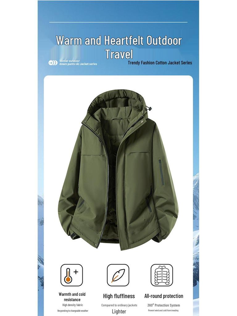 Unisex 2025 Winter Ski Jacket - Warm, Thick, Cotton-Integrated for Outdoor Sports, Customizable Logo