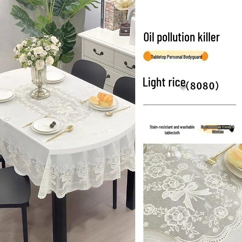 Luxury Waterproof Non-scalding Oval PVC Tablecloth and Table Mat