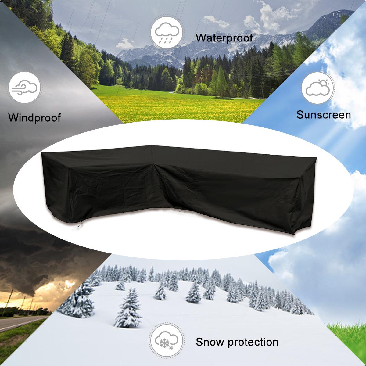

Outdoor Garden Corner Sofa & Table Waterproof Dustproof Cover 155*95*68cm Rectangular Table Cover чёрный