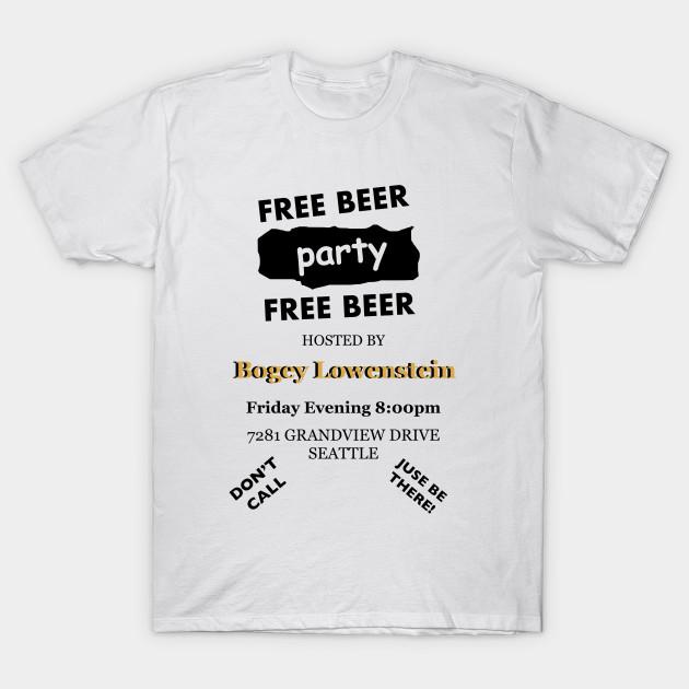 

Men Black Print T-shirt Bogey Lowenstein S Party Invitation No-Cut Transfer Paper Print Cotton Tshirt 2XL