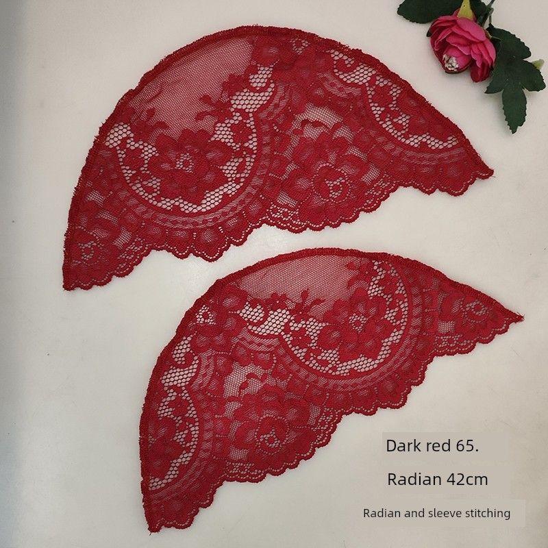 

Semi-Finished Sleeveless Lace Ruffled Short 65 dark red a pair of radians 42cm All yards