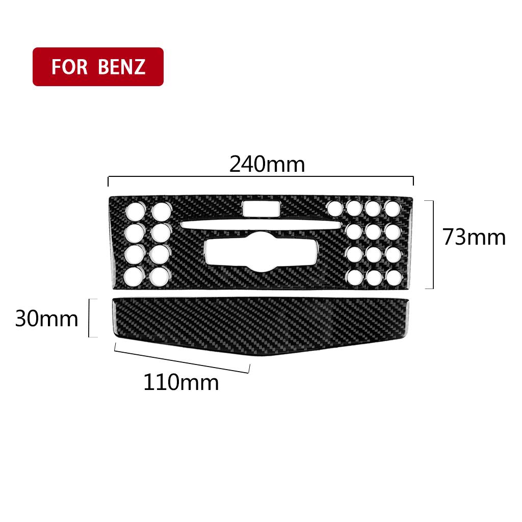 For Benz W204 2007-2013 C-Class Central Control CD Car Radio Button Panel Decorative Cover Trim Sticker Accessories Carbon Fiber