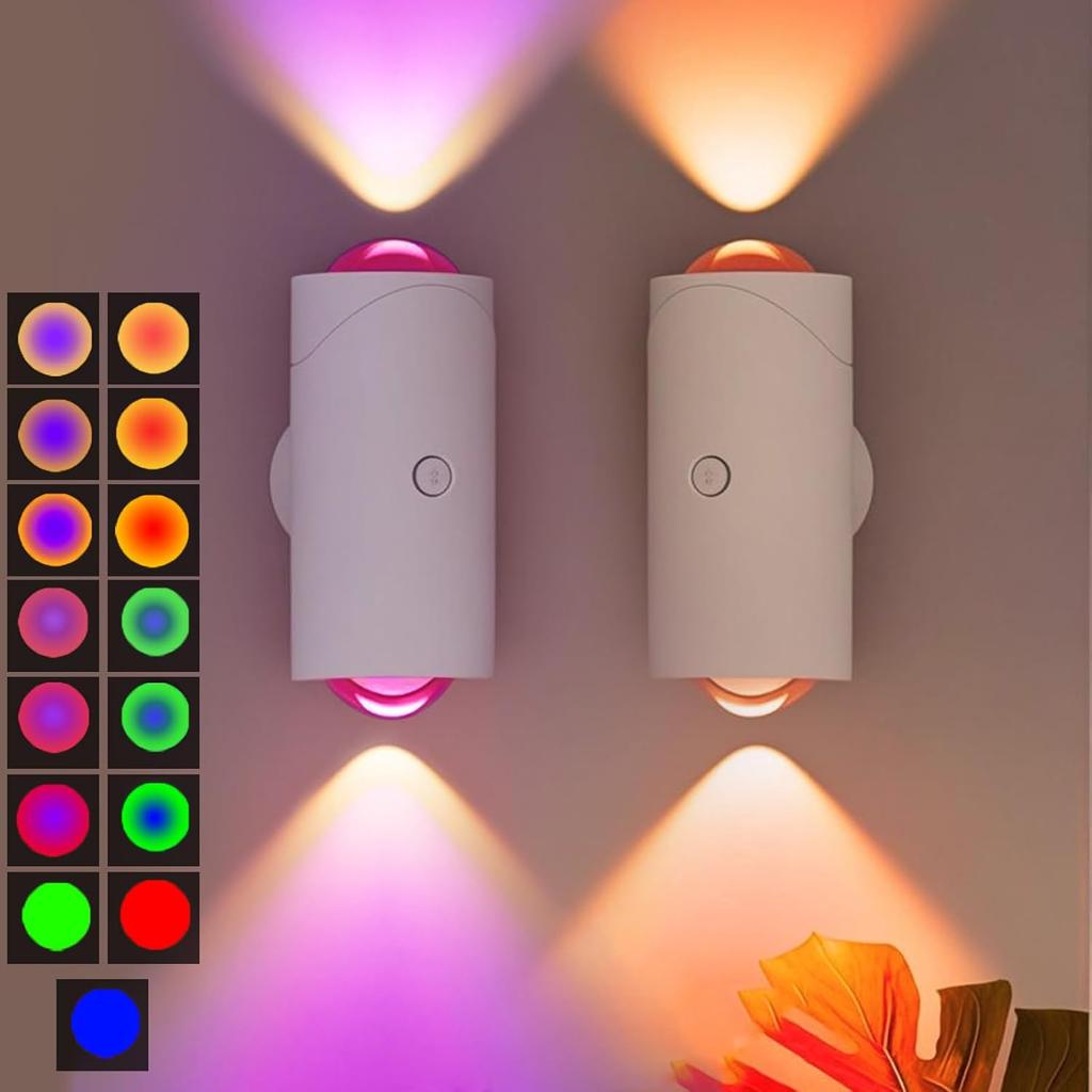 1/2/4PCS USB Rechargeable RGB LED Night Lights with Motion Sensor Wall Lamp Dimmable Ambient Light for Indoor Bedroom Porch Step