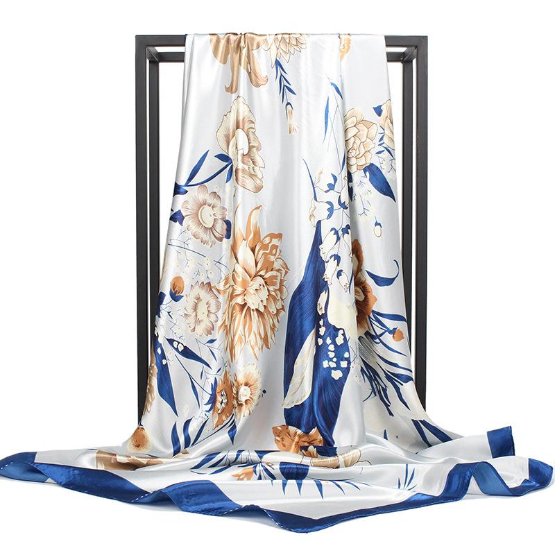 მაღალი ხარისხის ძვირადღირებული აბრეშუმის შარფები თავსაბურავი შარფები კისრის შარფი ქალებისთვის ჯაჭვი აბრეშუმის შარფი ქალის დეკორატიული შალი