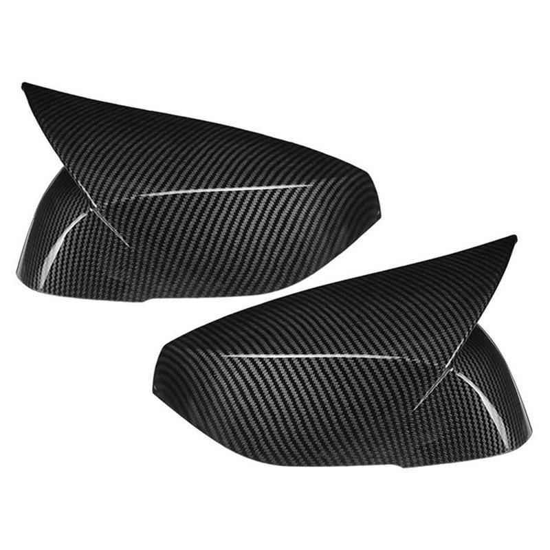 Carbon Fiber Pattern Rearview Mirror Cover for Infiniti Q50 - Gloss Black