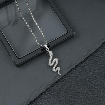 New Retro Snake Necklace Punk Personality Exaggerated Snake Winding Pendant Sweater Lock Jewelry Wholesale