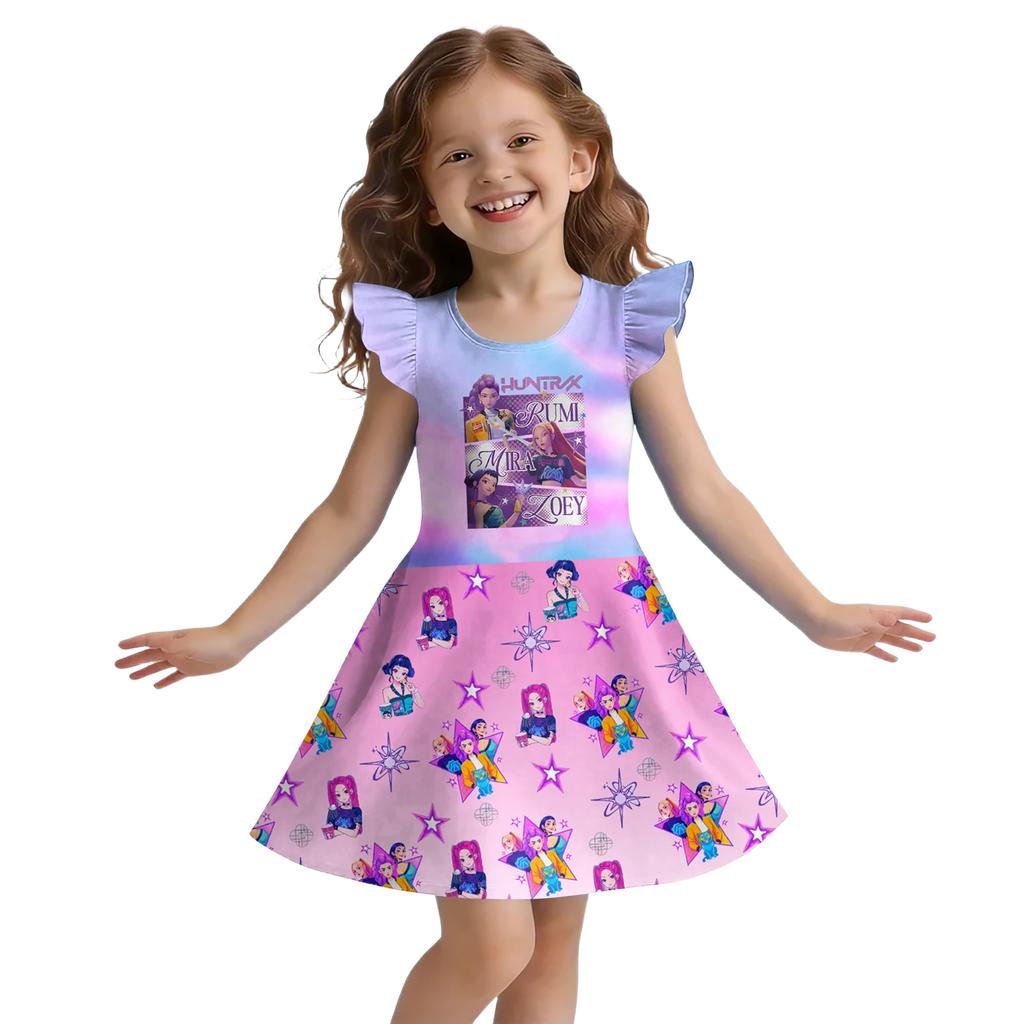 Children's Sleeveless U-neck Summer A-line Floral Casual Holiday Dress