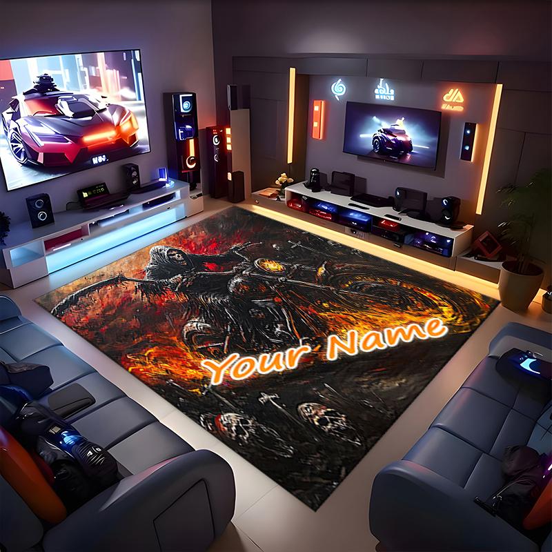 1PC Custom Name "Rider Apocalypse" Theme Floor Mat Ideal for Living Room, Game Rooms, Office, Bedroom, Office Floor Mat , Floor Mats for Home