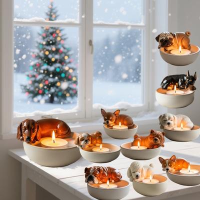 Resin Puppy Candle Holder Ornaments Resin Ornaments Crafts