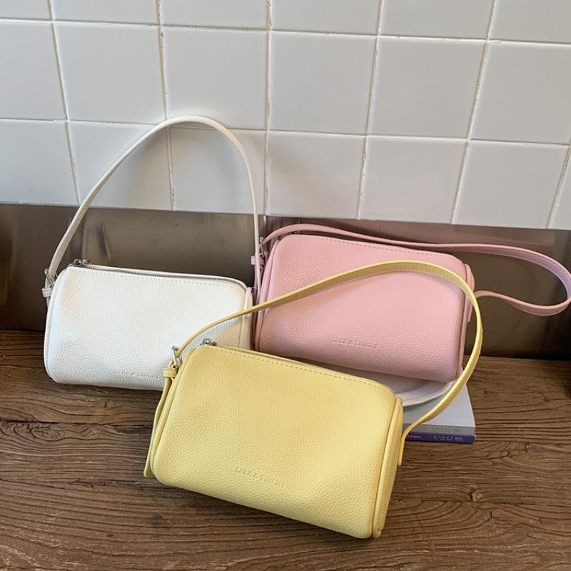 Small Pencil Bags Fashi Designer Women's Handbag Cylindrical Bag Luxury Minimalist Ladies Bag Retro European Style Zipper