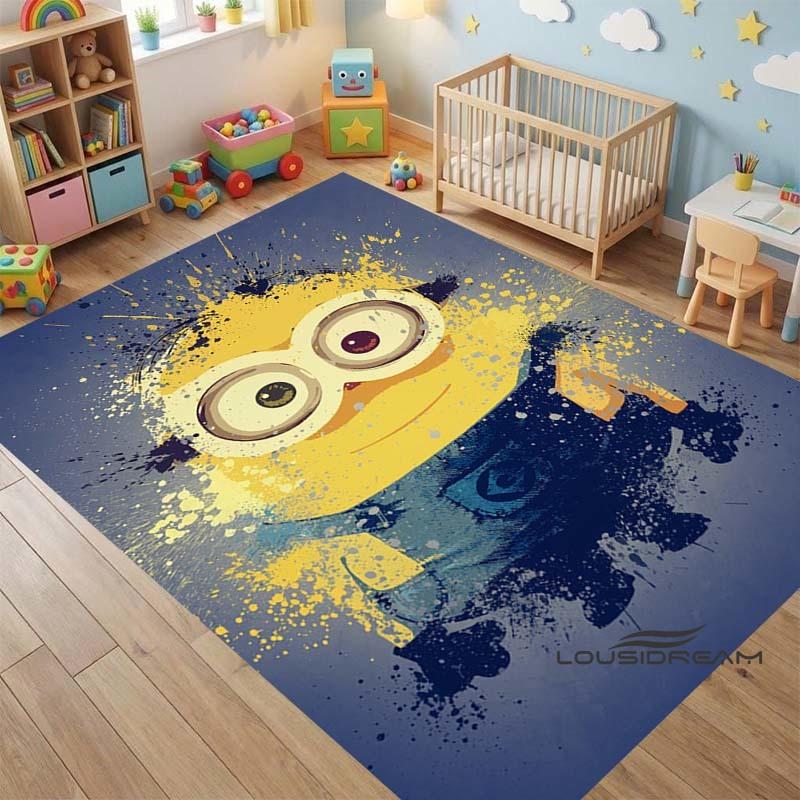 "I LoveM- Minions" Cartoon-Print Rug — Non-Slip Kitchen Mat, Outdoor Carpet, Home & Bedroom Decor, Yoga Mat, Birthday Gift.