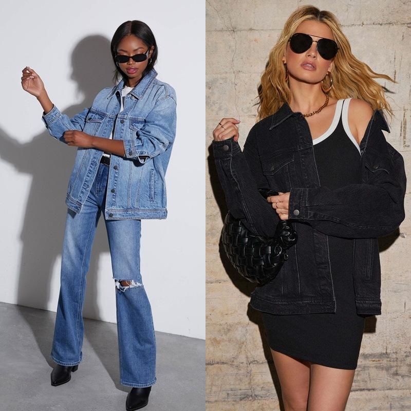 Spring and Autumn Women's Plus Size Denim Jacket Casual Loose Jacket