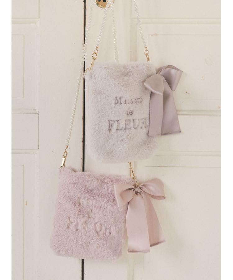De Apparel Memorial Fur Pearl Mini Shoulder Bag for Lavender [Maison Fleur] Women,