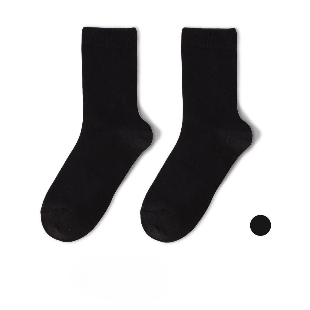 Damen Herbst- und Winter Einfarbig 5A Antibakteriell Anti-Geruch Mittelhohe Frottee-Baumwollsocken