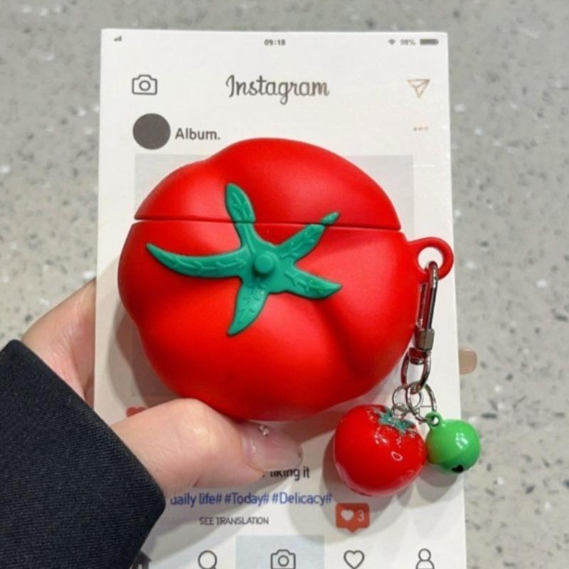 3D Tomato Cartoon for Apple Airpods Pro 3 2025 Pro 2 3 4 1 Headphone with Charm Headset Cases Airpod Pro3 Funda With Pendant