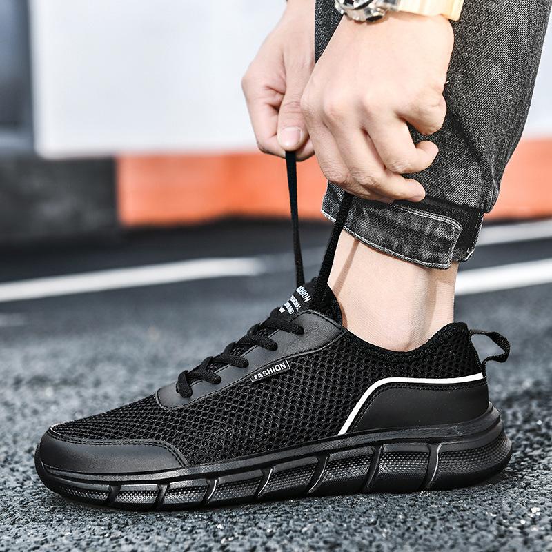 Summer new breathable mesh shoes sports shoes casual hollow deodorant mesh running shoes