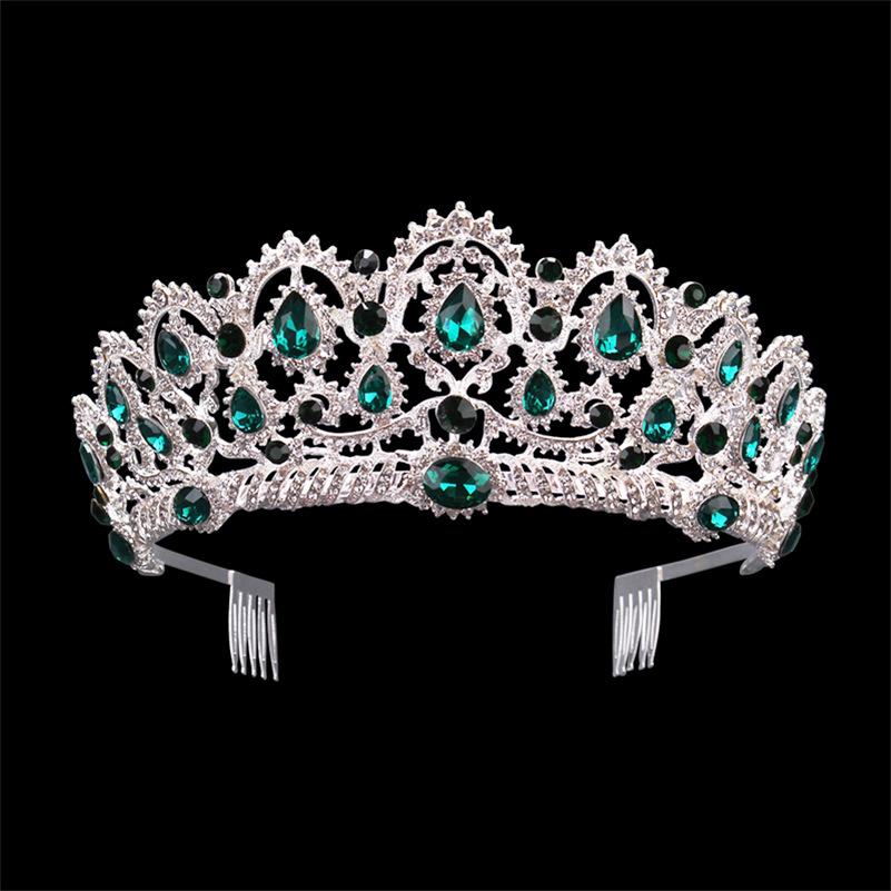 Korean Red Rhinestone Wedding Hair Accessories Popular Bridal Crown Wedding Accessories