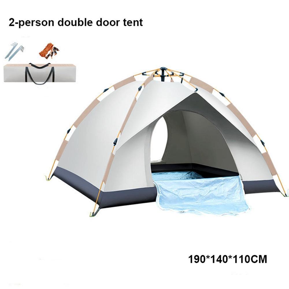 Portable Fully Automatic Tent Quick Opening Double Person Folding Camping Tent 2-person Double Door Beach Tent