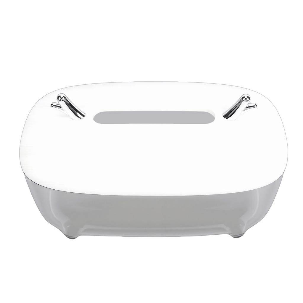 Stilvolle Taschentuchbox-Abdeckung Klar Sicht-Taschentuchbox-Spenderhalter Organizer mit Anti-Rutsch-Boden für Gesichts-Taschentücher Weiß