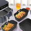 Silicone Insert For Air Fryer Silicone Air Fryer Basket 2 Pieces Non-Stick Removable Reusable Tray Inserts Safe For Meat