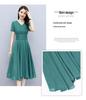 Elegant V-Neck Slim Fit Chiffon Dress - 2022 Women's Medium-Long Style