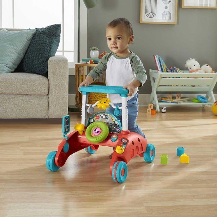 Chariot à pousser - fisher-price - hjp50 - aide à la marche - 3 niveaux d'apprentissage - activités interactives