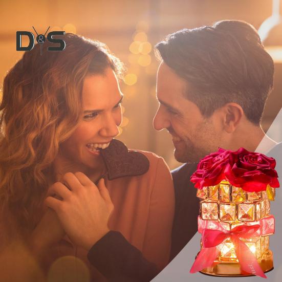 LED-Nachtlicht, wiederaufladbar, kabellos, Rosenlicht, 3 Beleuchtungsmodi, dimmbar, Blumenlampe, romantische Schlafzimmerdekoration