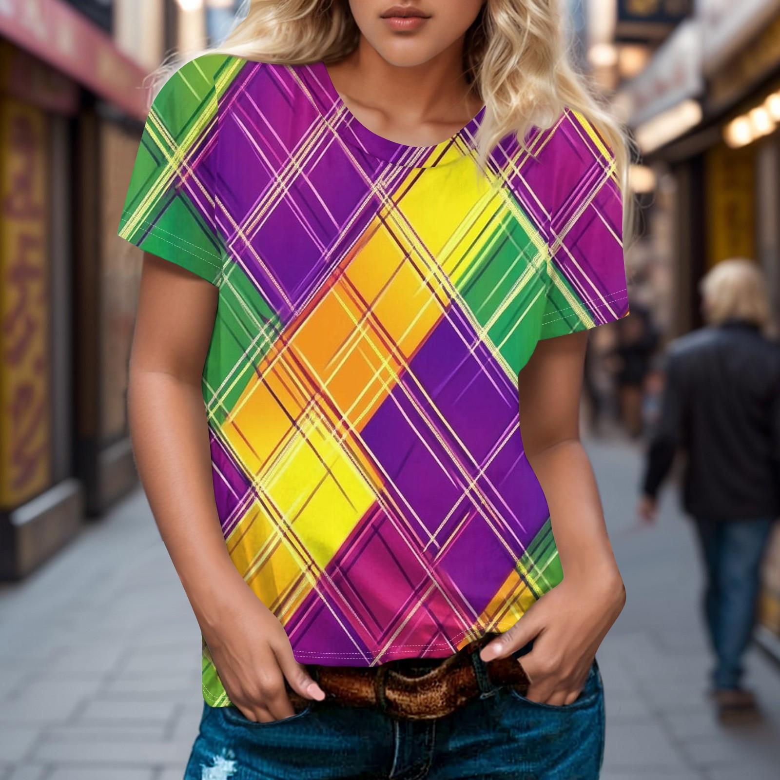 

Женская повседневная футболка с коротким рукавом и круглым вырезом с принтом S