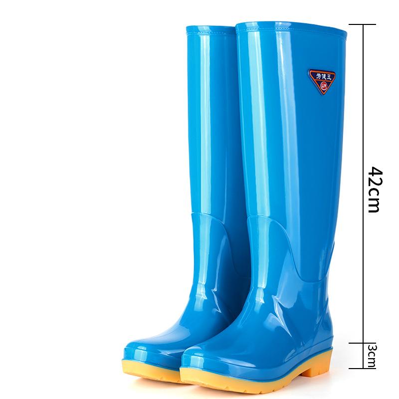 Extra high rain shoes women's high rain boots water boots water shoes fleece non-slip cover shoes fashion winter rain shoes adult rubber boots