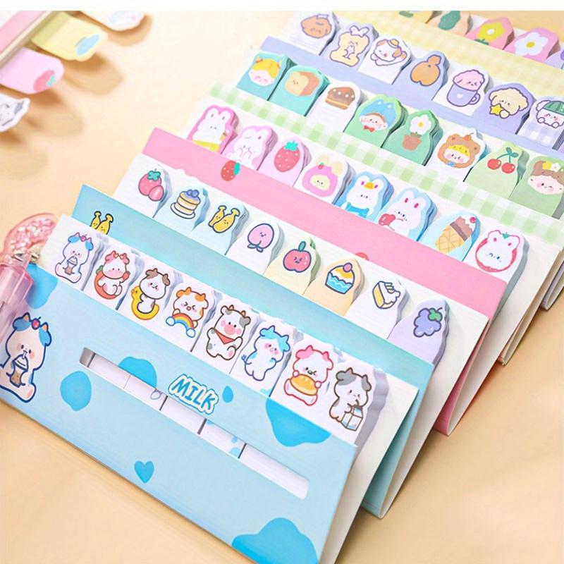 2PCS/ set of cartoon animal row station post-it notes, cute ins girl heart index stickers, learning memos N sticky notes