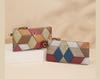 Trendige Retro Kleine Quadratische Tasche: Vielseitige Damen-Reißverschluss-Clutch mit Colorblock-Design.