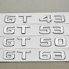 3D ABS Chromowane Litery Logo Samochodowe GT43 GT50 GT53 GT63 Odznaka Emblemat Naklejka Dla Mercedes Benz AMG Seria GT Akcesoria do Oznaczania Tyłu