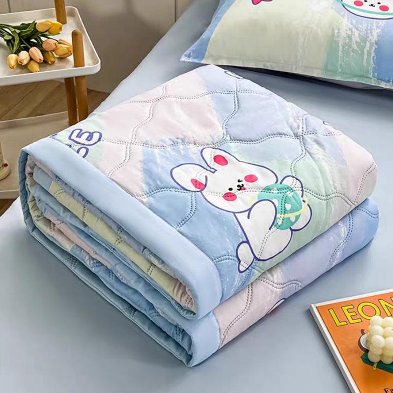 Kołdra letnia z bawełny szczotkowanej i pranej, podwójna, klimatyzowana, przyjazna dla skóry, nadająca się do prania w pralce, cienka, letnia kołdra