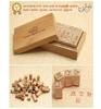 Wooden Box Diary Stamps Set: Cute Bunny & Cat Designs, 40 Pieces, 4 Styles